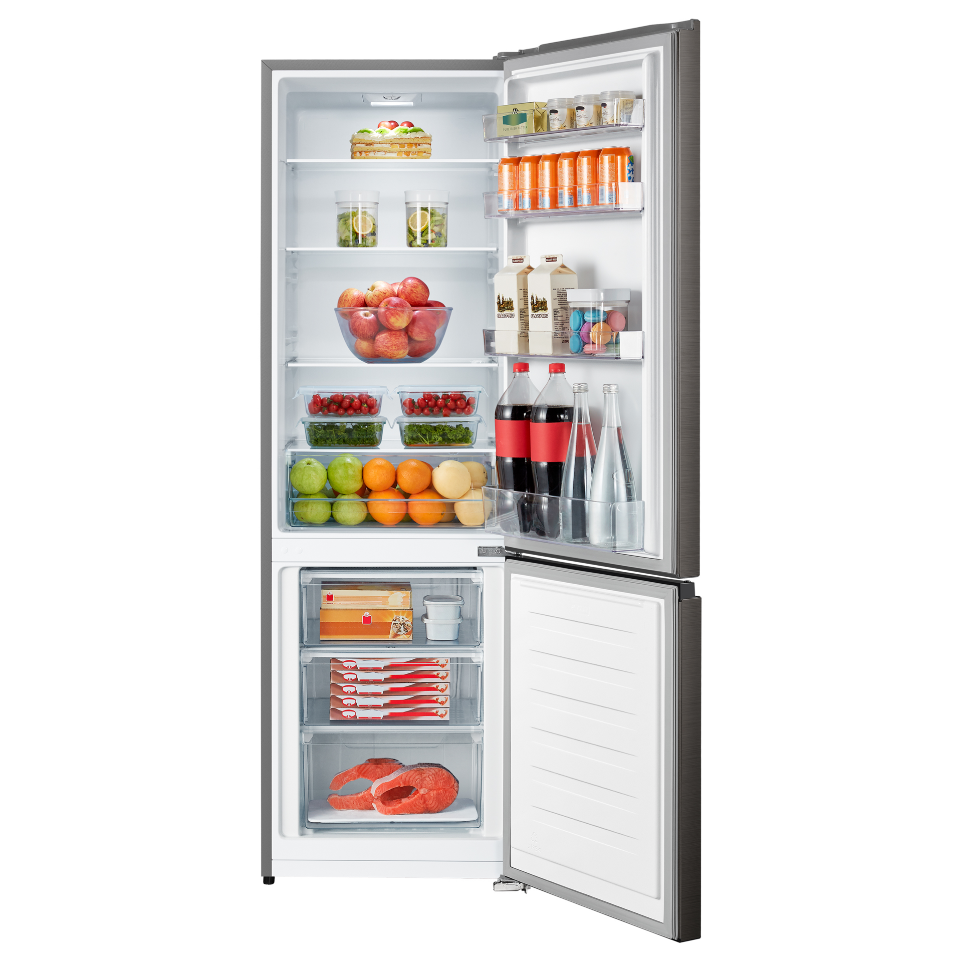 Hisense 264L Bottom Freezer Fridge Inox H370BIT