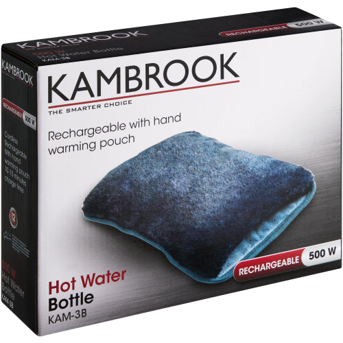 Kambrook Electric Hot Water Bottle With Pouch Navy