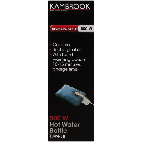 Kambrook Electric Hot Water Bottle With Pouch Navy