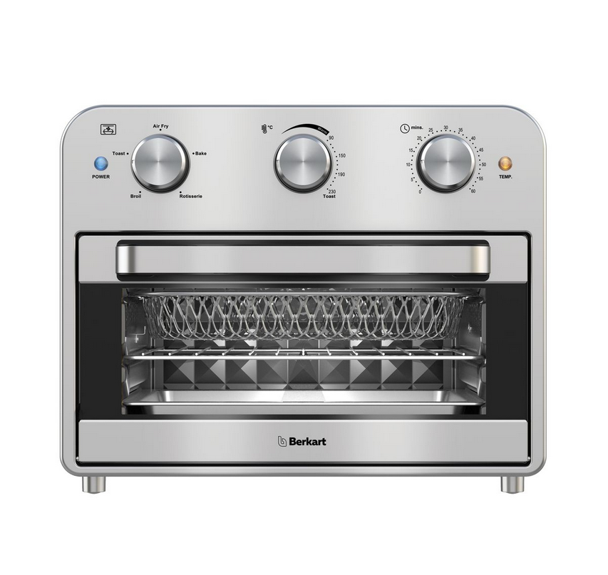 Berkart 23L Air Fryer with Rotisserie - Stainless Steel