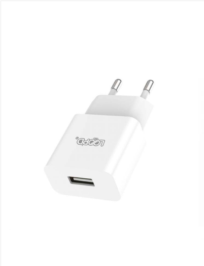 Loopd Lite 1 Port USB Wall Charging Adapter - White