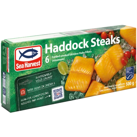 Sea Harvest Frozen Smoked Haddock Steaks 500g (NEW)