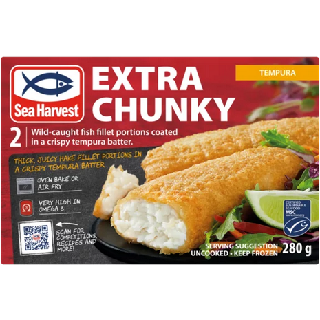 Sea Harvest Frozen Extra Chunky Tempura Battered Fish Fillets 280g (NEW)