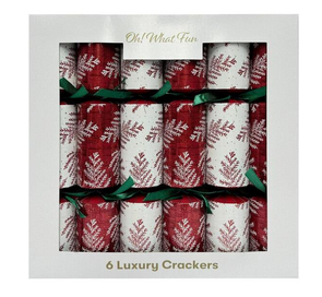 Oh What Fun Christmas Crackers 30cm 6's Red