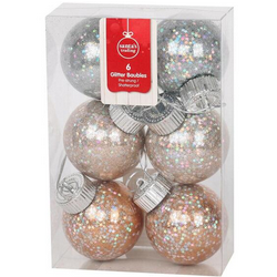 Glitter Bauble 6PC Pack