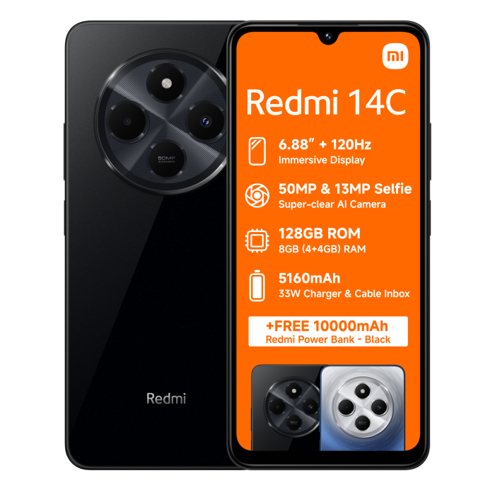 Xiaomi Redmi 14C Midnight Black incl Powerbank