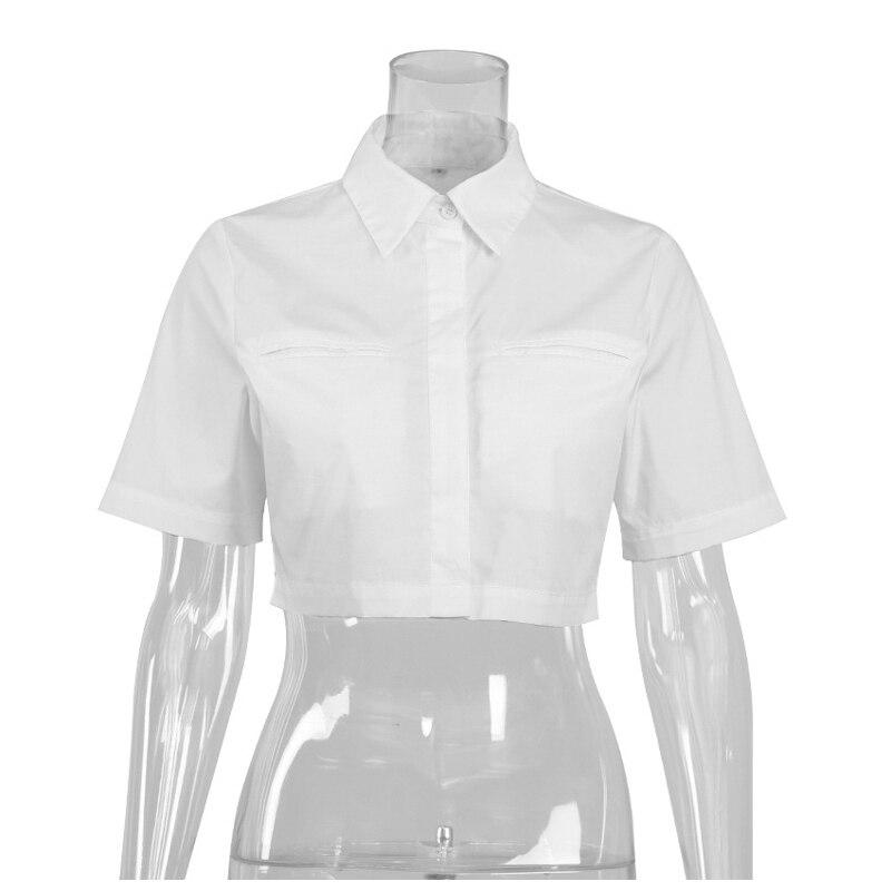 High Street Y2K Solid Pocket Crop Tops Short Sleeve