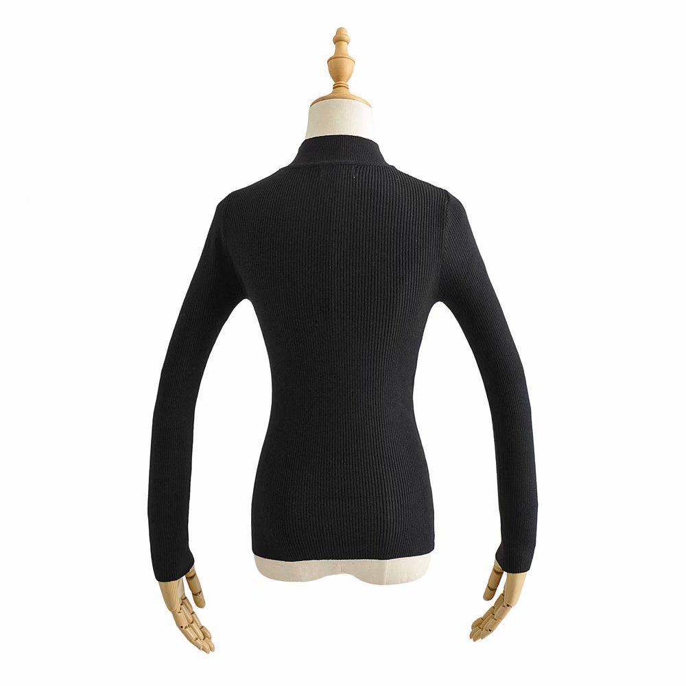 Elegant Solid Color Cut-Out Soft Knitted Sweater