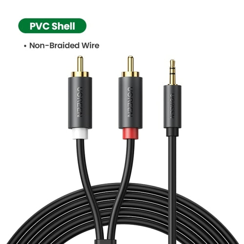 UGREEN RCA Cable HiFi Stereo 2RCA to 3.5mm Audio Cable AUX RCA Jack