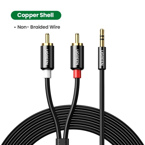 UGREEN RCA Cable HiFi Stereo 2RCA to 3.5mm Audio Cable AUX RCA Jack