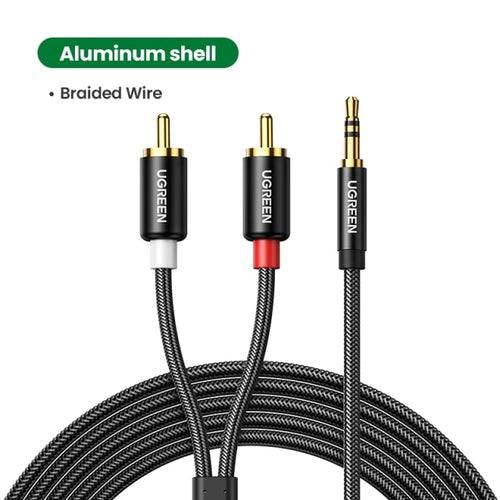 UGREEN RCA Cable HiFi Stereo 2RCA to 3.5mm Audio Cable AUX RCA Jack