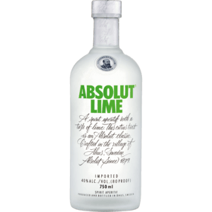 Absolut Lime Vodka Bottle 750ml - myhoodmarket