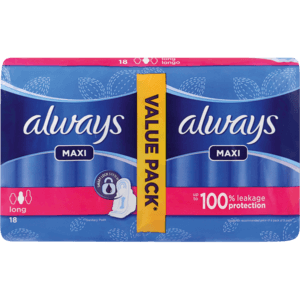 Always Maxi Duo-Pack Sanitary Pads 18 Pack