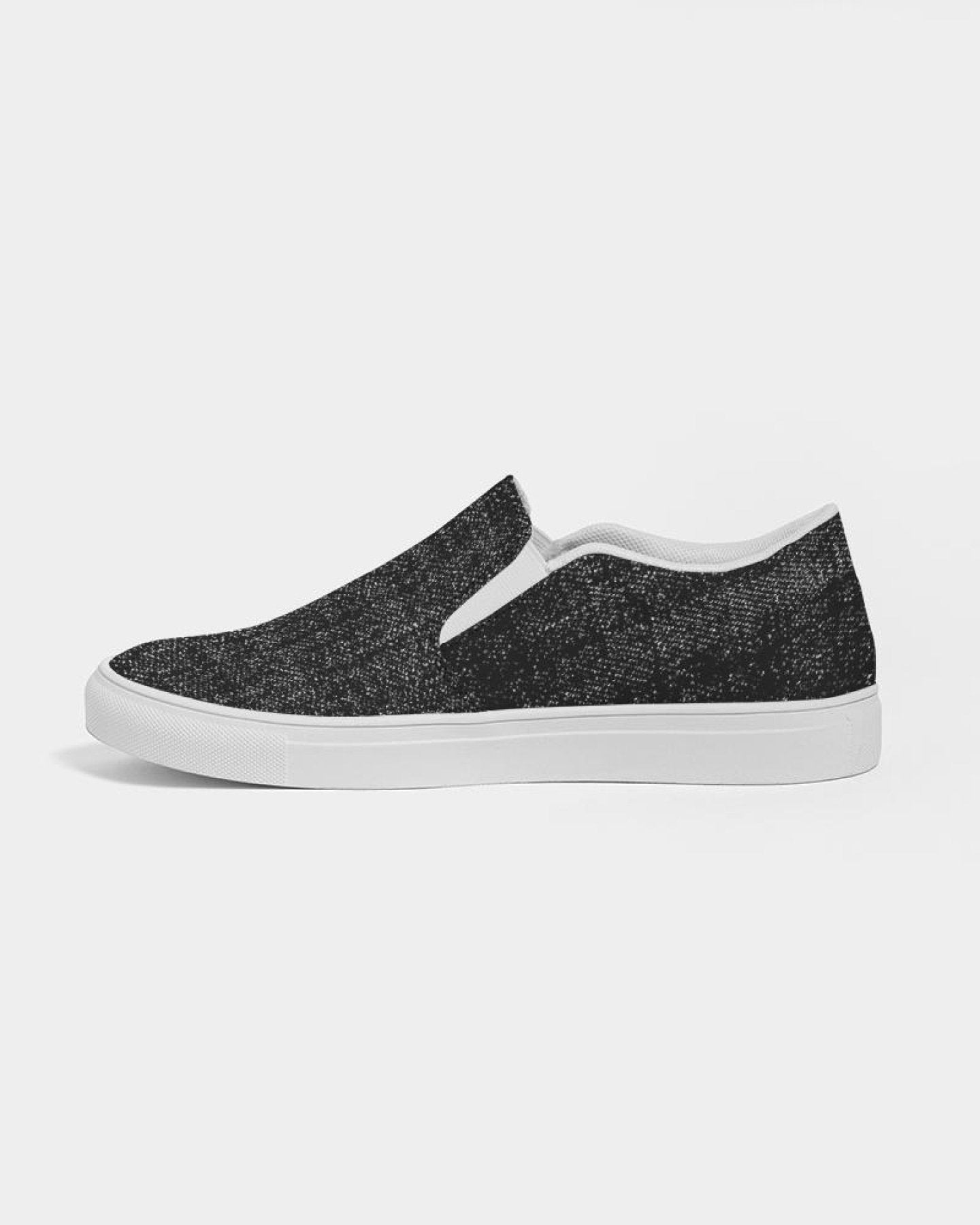 Uniquely You Womens Sneakers - Black Faded Style Low Top Slip-On